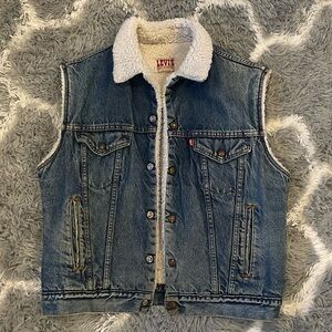 Vintage Levi's Sherpa Lined Denim Vest